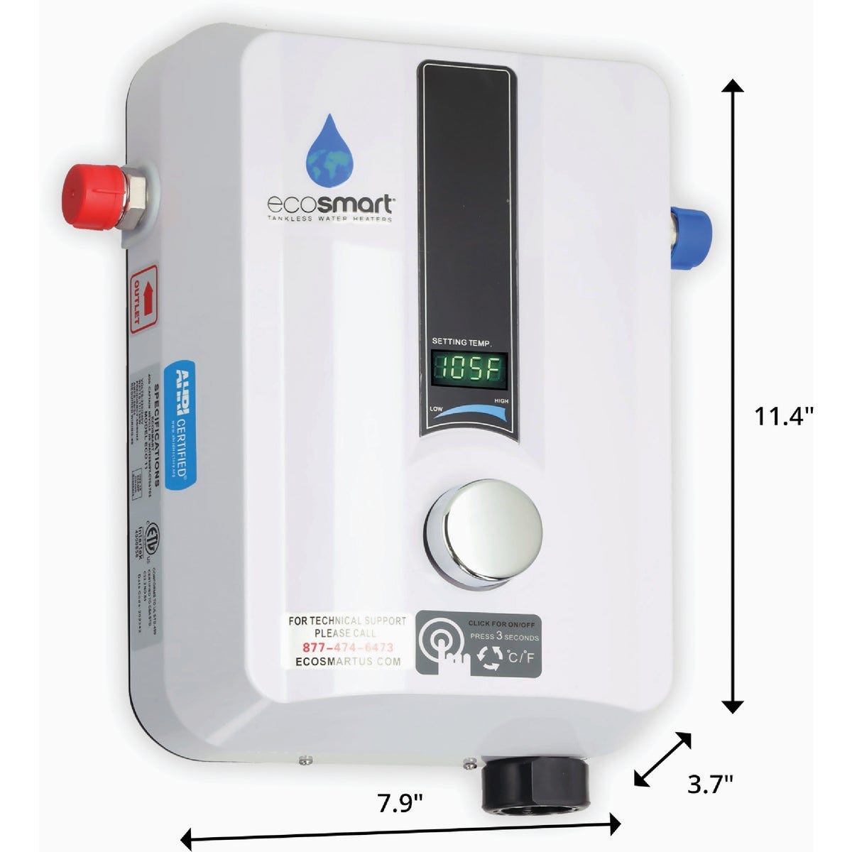 EcoSMART 220V 8.0kW Tankless Electric Water Heater - photo 3