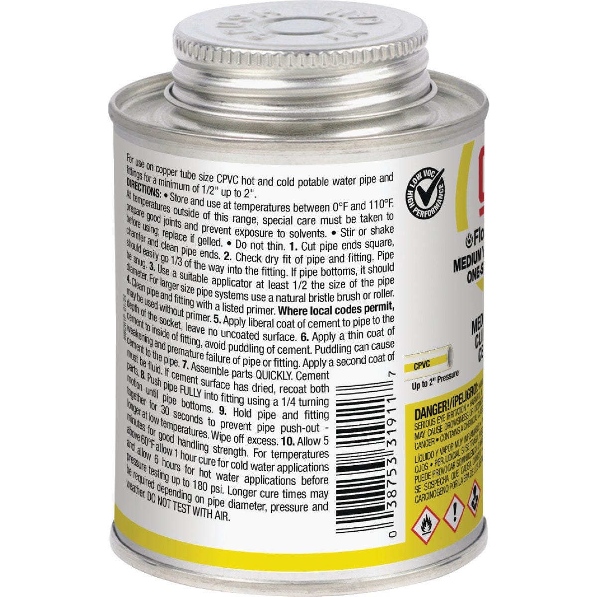 Oatey FlowGuard Gold 8 Oz. Medium Bodied Yellow All Weather One-Step CPVC Cement - photo 2