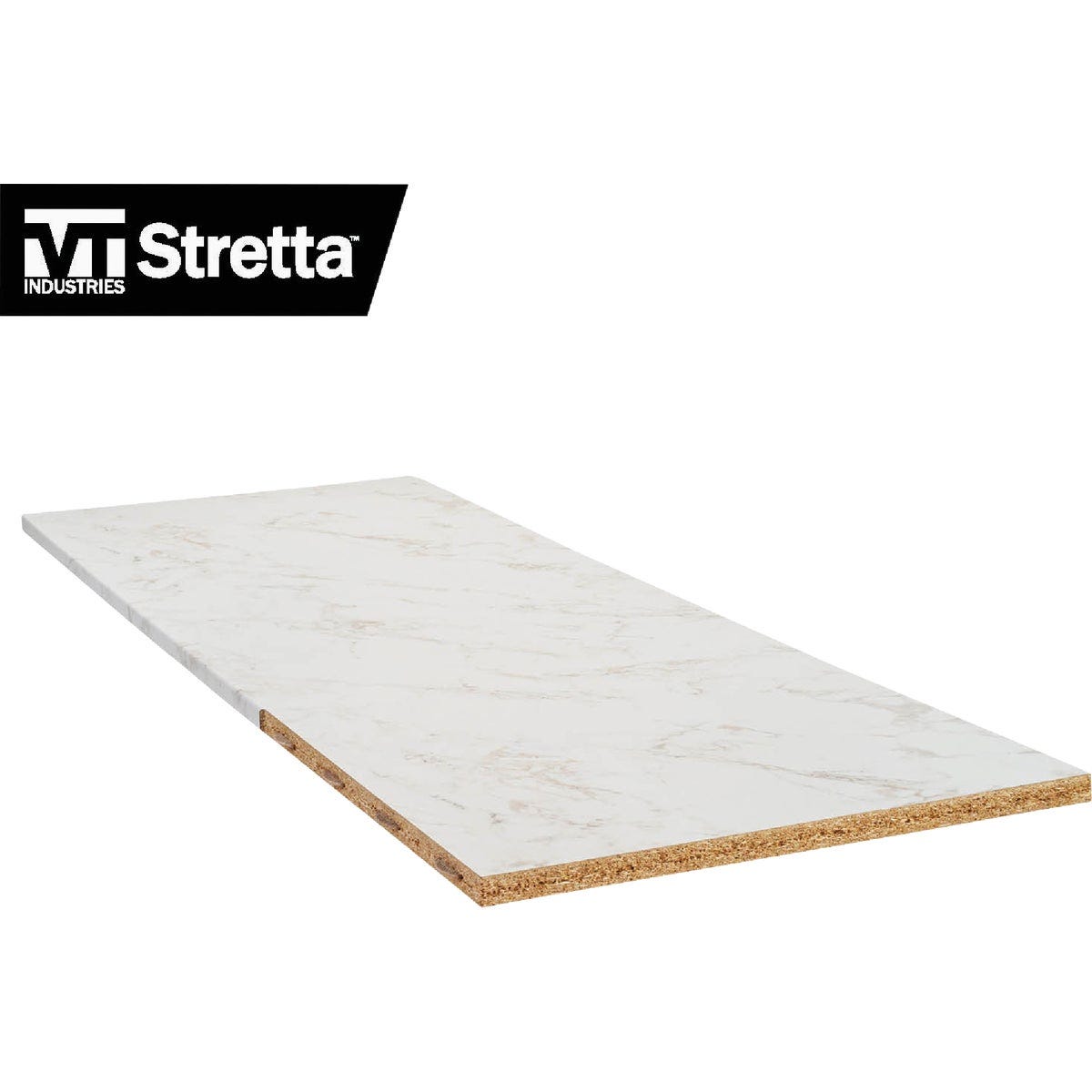 VT Industries Stretta 10 Ft. Right Hand Laminate White Marble Countertop - photo 3