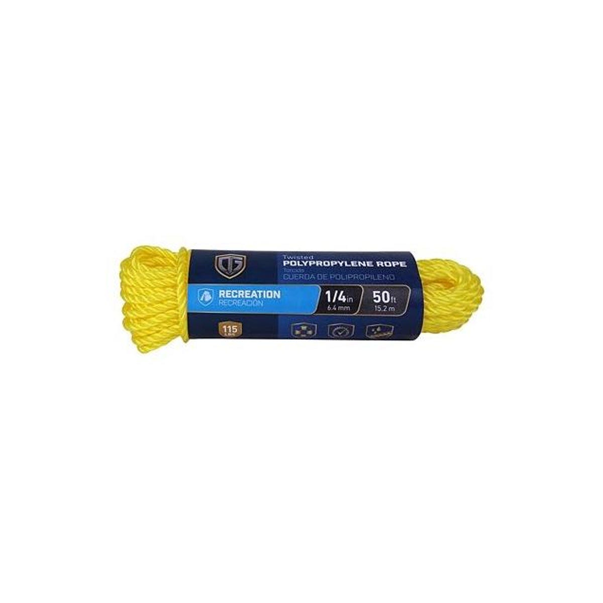 Richelieu 1/4 In. x 50 Ft. Yellow Twisted Polypropylene Rope