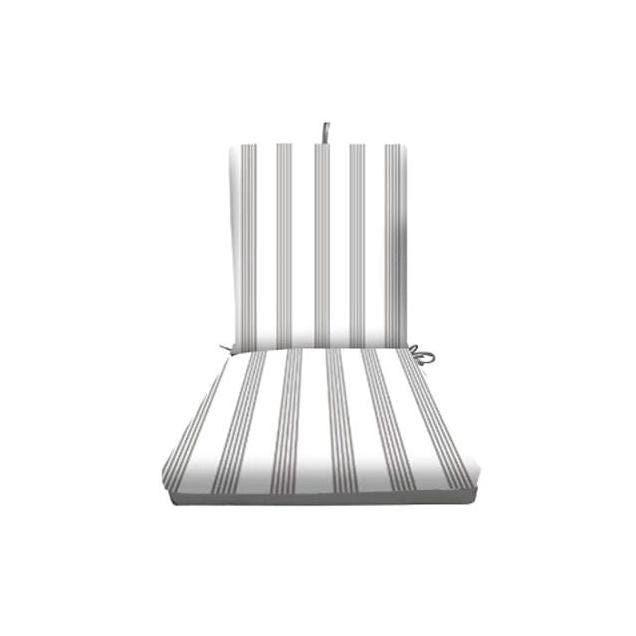 Patio Premier 44 In. x 21 In. x 4 In. Gray Striped Patio Seat Cushion Patio Premier 44 In. x 21 In. x 4 In. Gray Striped Patio Seat Cushion