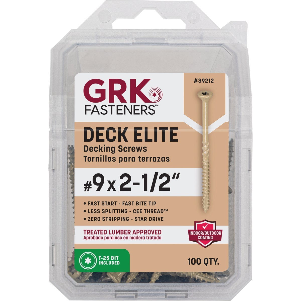 GRK Deck Elite #9 x 2-1/2 In. Star Drive Bugle-Head Deck Screw (100-Count)
