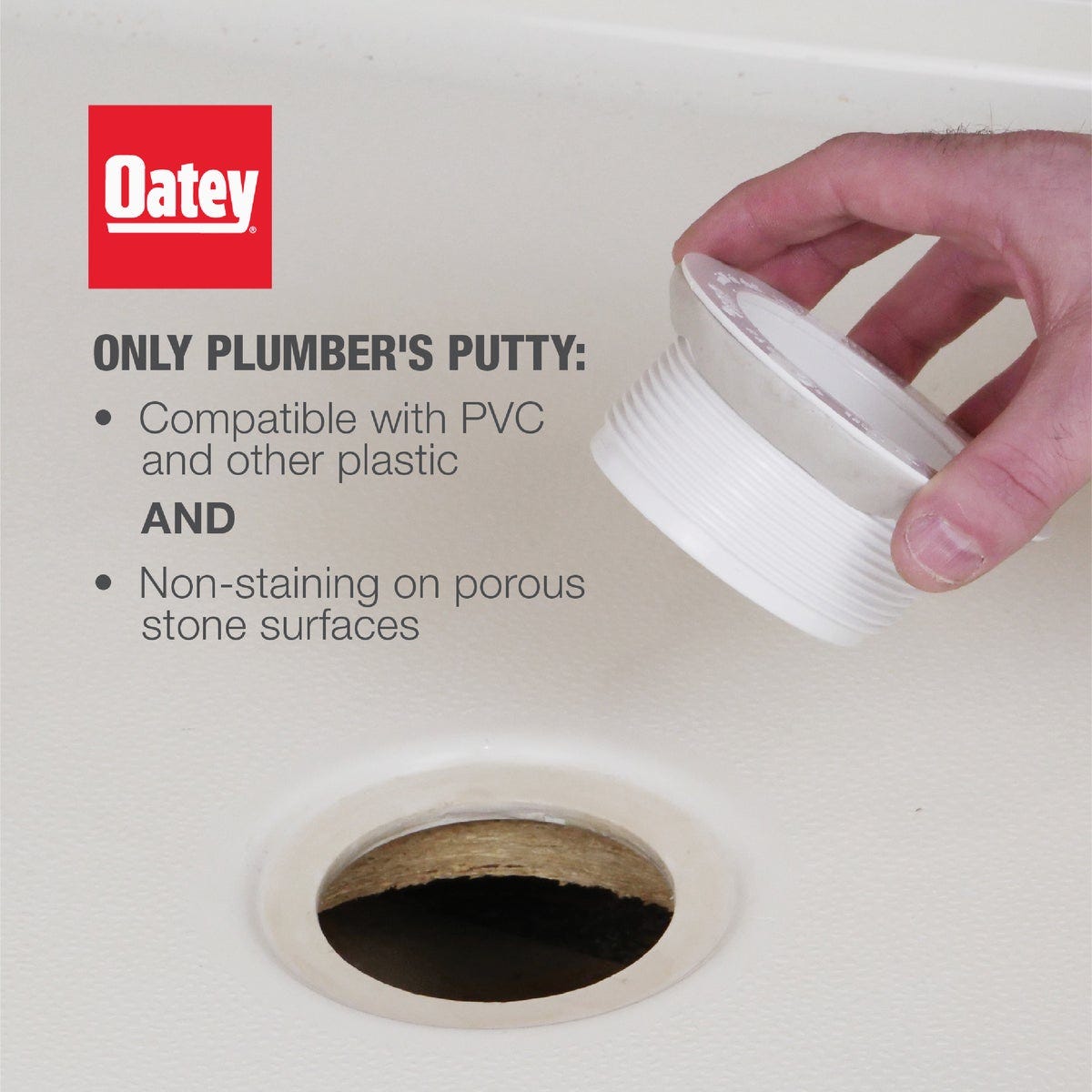 Oatey 9 Oz. Stain-Free Plumber's Putty - photo 4 Oatey 9 Oz. Stain-Free Plumber's Putty - photo 4