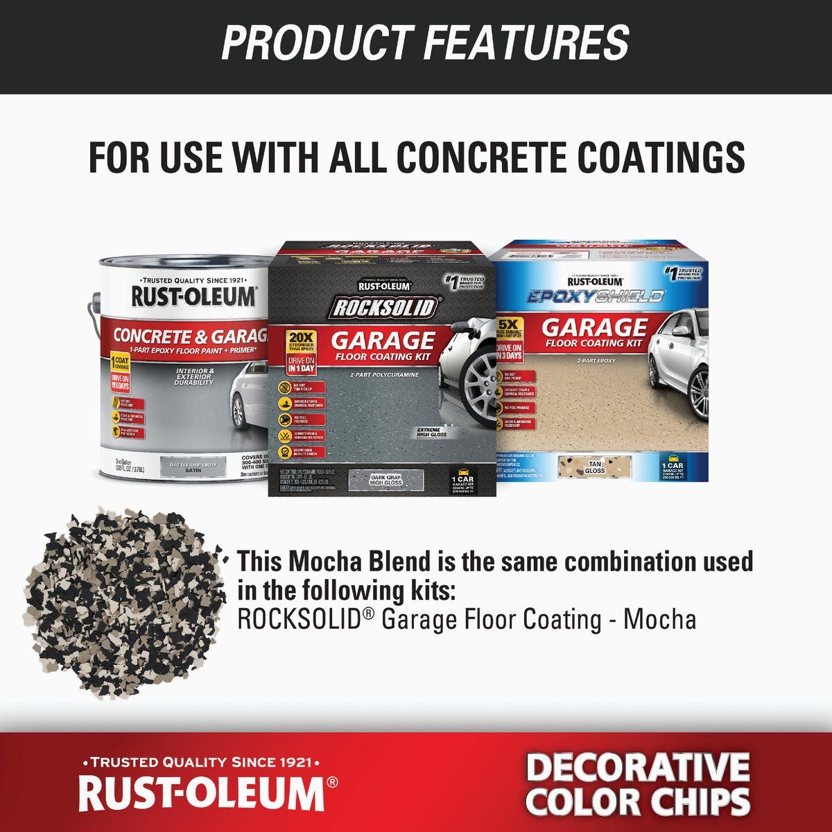 Rust-Oleum Color Chip Concrete Coating, 1 Lb., Mocha - photo 5