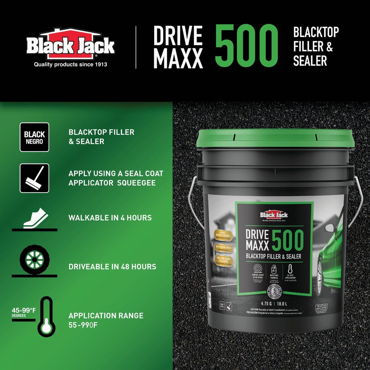 Black Jack Drive-Maxx 5 Gal. 5 Yr. 500 Fast Dry Filler and Sealer - photo 3