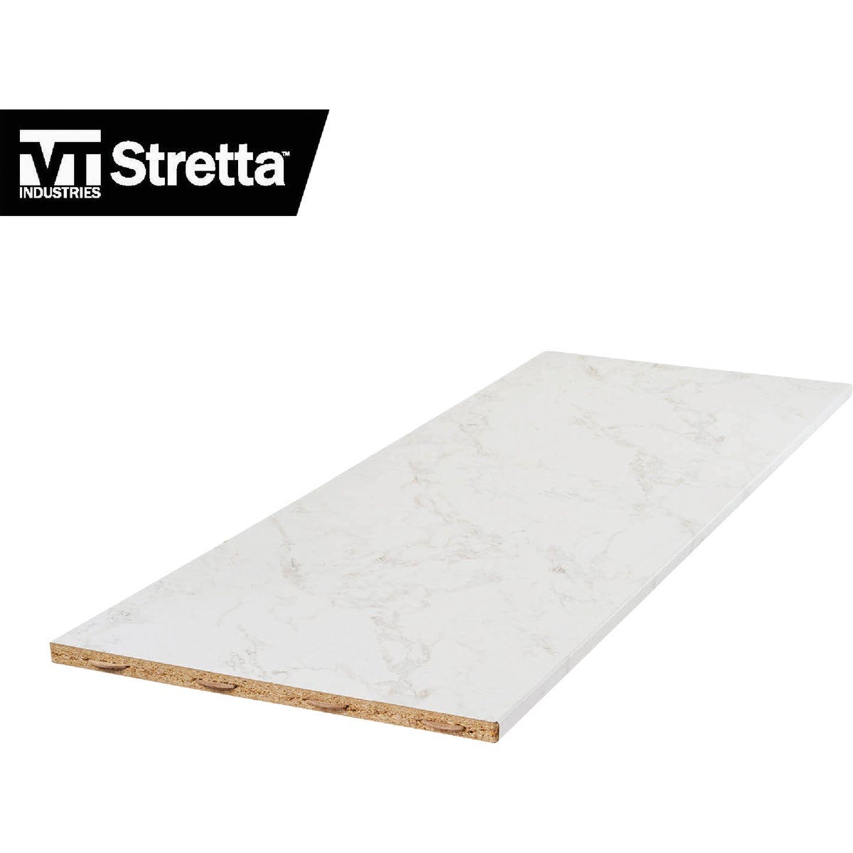 VT Industries Stretta 10 Ft. Left Hand Laminate White Marble Countertop - photo 3