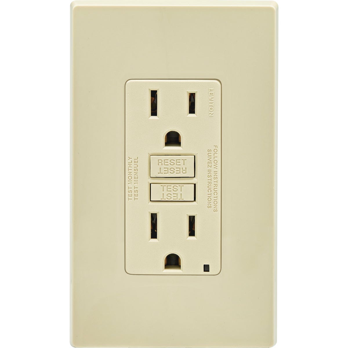 Leviton SmartlockPro Self-Test 15A Ivory Residential Grade 5-15R Slim GFCI Duplex Outlet (3-Pack)