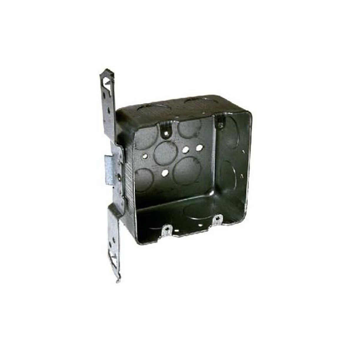 Raco 4 In. x 4 In. 2-Gang Steel Square Box, 2-1/8 In. Deep Raco 4 In. x 4 In. 2-Gang Steel Square Box, 2-1/8 In. Deep