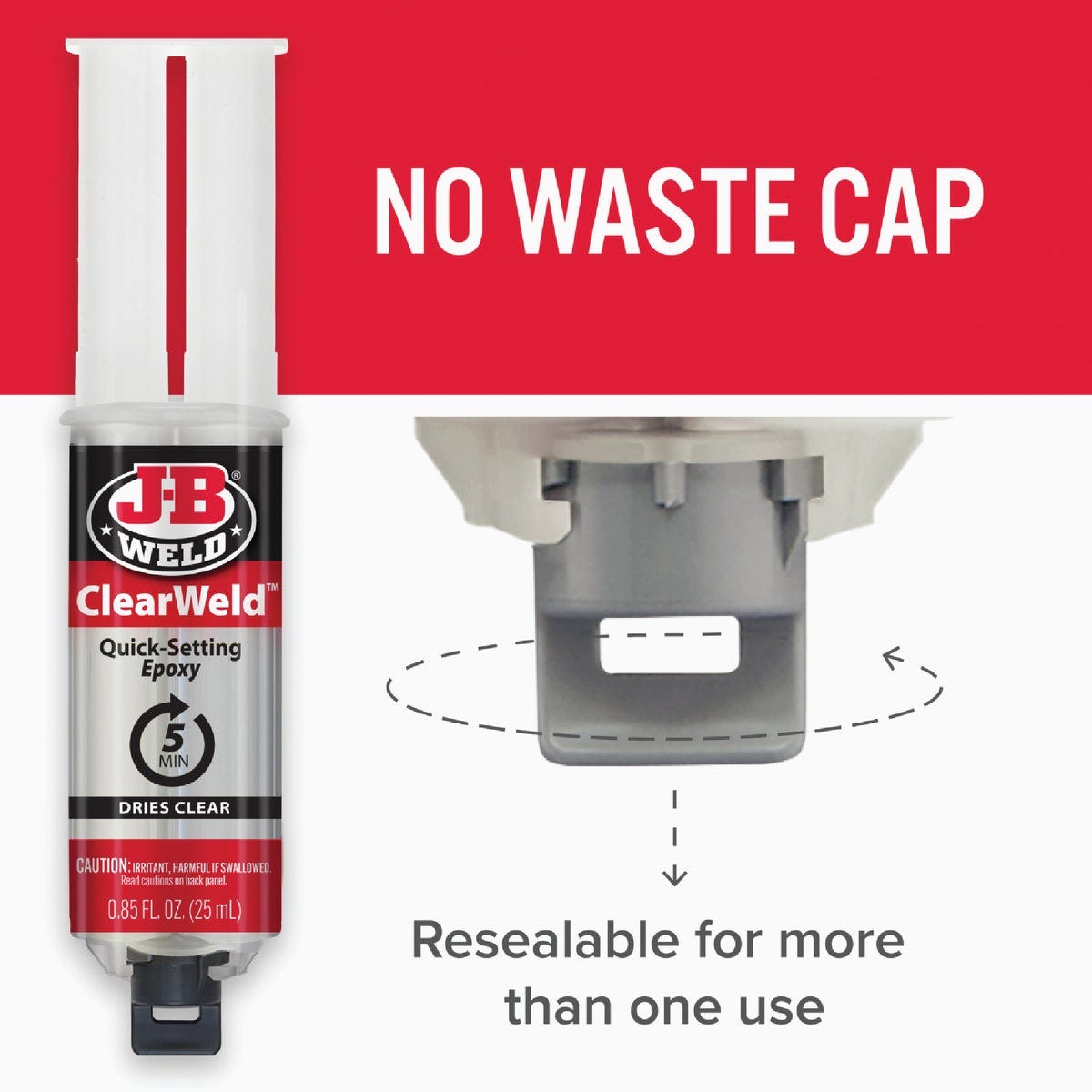 J-B Weld 0.85 Oz. ClearWeld Epoxy, Syringe - photo 4