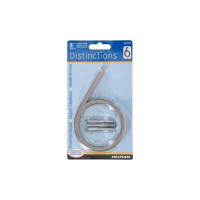Hillman Distinctions 5 In. Brushed Nickel Number 6