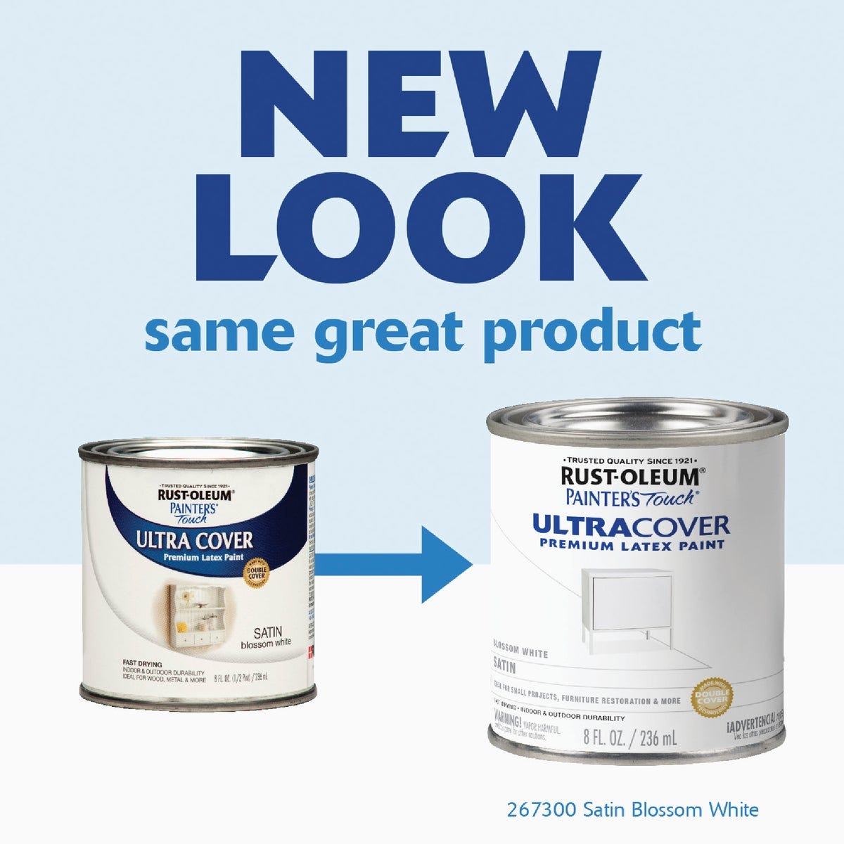 Rust-Oleum Painter's Touch 2X Ultra Cover Premium Latex Paint, Satin Blossom White, 1/2 Pt. - photo 3