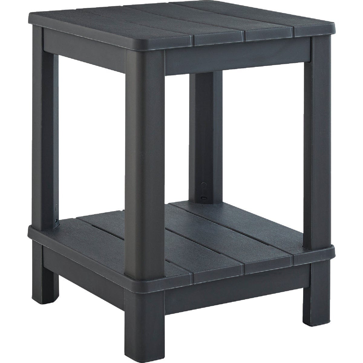 Adams Keter Graphite 16 In. Square Resin Deluxe Side Table Adams Keter Graphite 16 In. Square Resin Deluxe Side Table