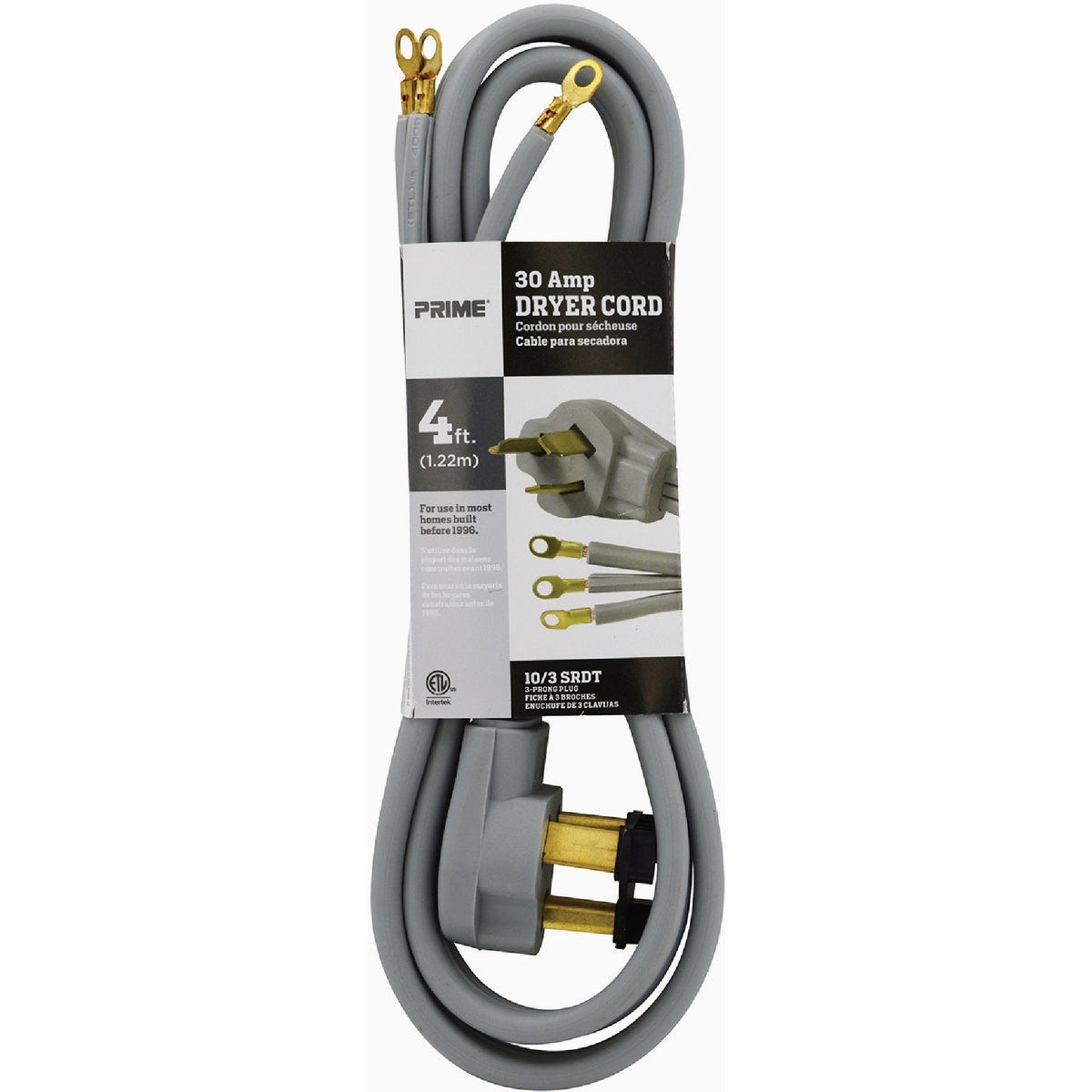 Prime 4 Ft. 10/3 SRDT 30A Dryer Cord