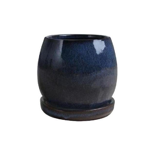Trendspot 8 In. Drip Blue Artisan Planter Trendspot 8 In. Drip Blue Artisan Planter