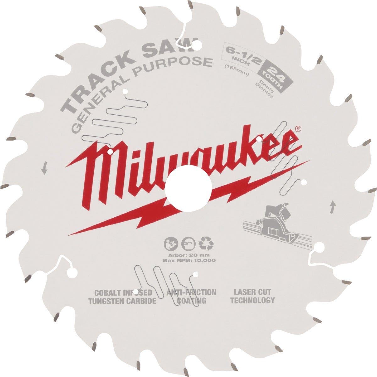 Milwaukee 6-1/2 In. 24-Tooth General Purpose Track Saw Blade - photo 2 Milwaukee 6-1/2 In. 24-Tooth General Purpose Track Saw Blade - photo 2