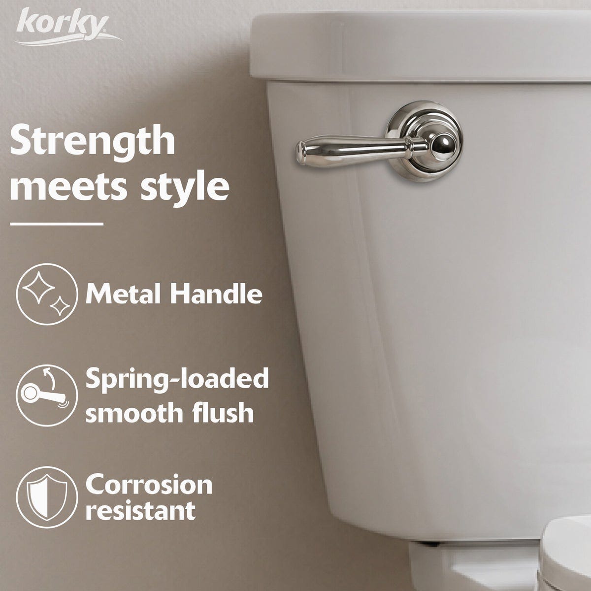 Korky StrongARM Universal Chrome Tank Lever with Faucet Style Handle - photo 5 Korky StrongARM Universal Chrome Tank Lever with Faucet Style Handle - photo 5