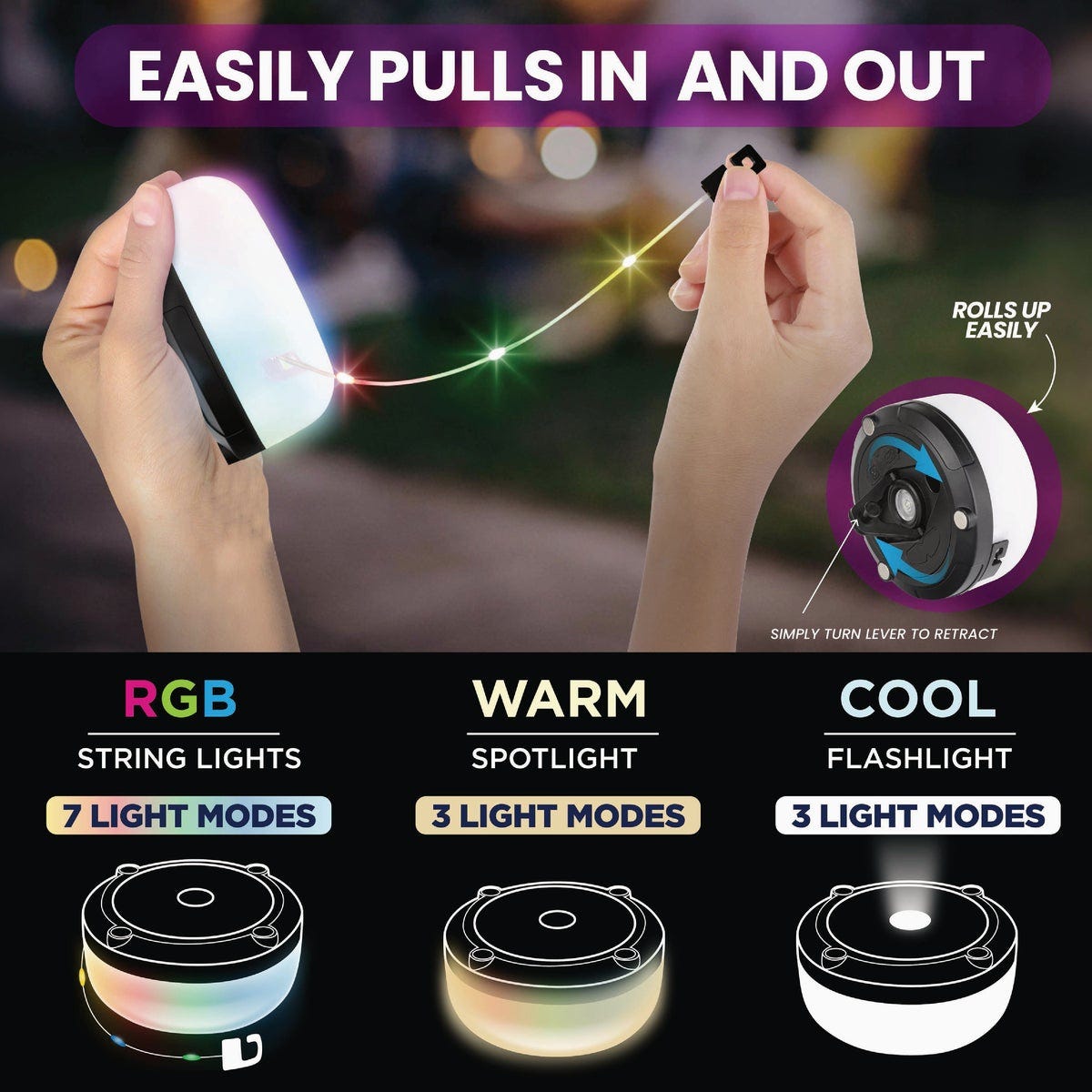 Bell+Howell Retractable RGB LED String Light Set - photo 7 Bell+Howell Retractable RGB LED String Light Set - photo 7