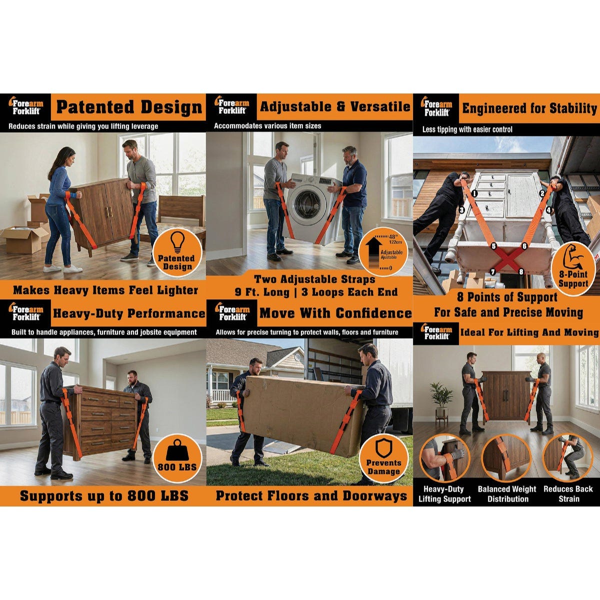 Forearm Forklift 800 Lb. Capacity Moving Straps - photo 5 Forearm Forklift 800 Lb. Capacity Moving Straps - photo 5