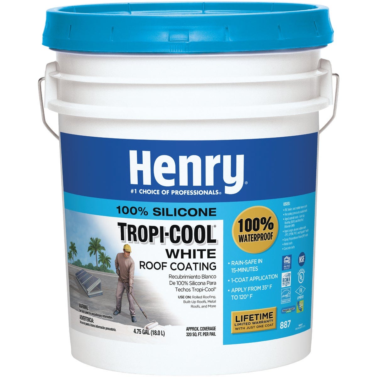 Henry Tropi-Cool 5 Gal. Silicone Roof Coating - photo 2 Henry Tropi-Cool 5 Gal. Silicone Roof Coating - photo 2
