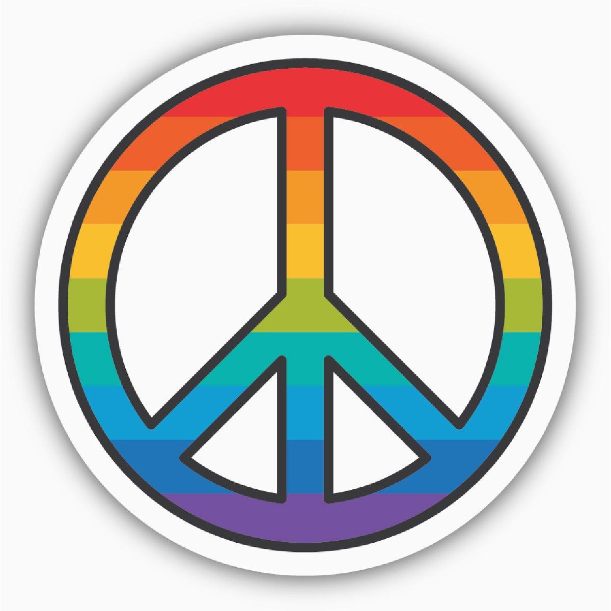 Stickers Northwest Rainbow Peace Symbol Large Sticker Stickers Northwest Rainbow Peace Symbol Large Sticker