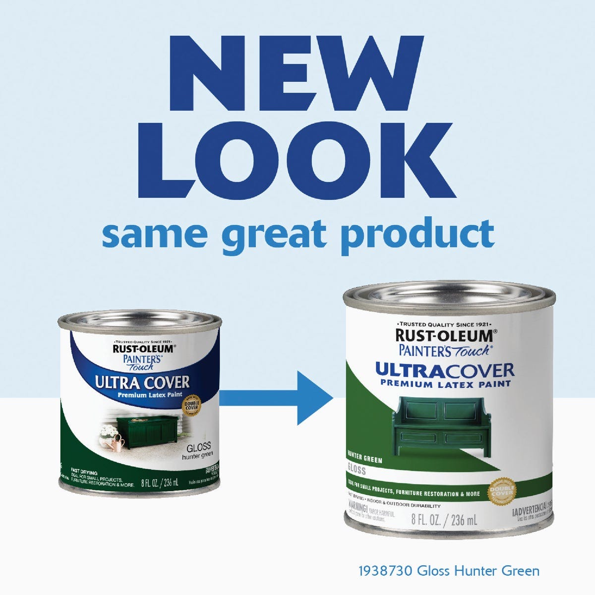 Rust-Oleum Painter's Touch 2X Ultra Cover Premium Latex Paint, Gloss Hunter Green, 1/2 Pt. - photo 3