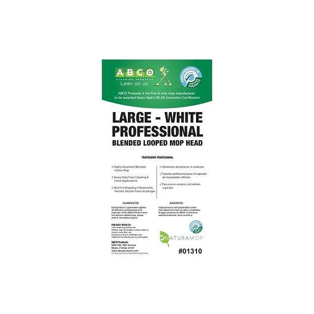 ABCO Products Large Natural Cotton/Rayon Blend Yarn Loop End Mop Head, White - photo 2 ABCO Products Large Natural Cotton/Rayon Blend Yarn Loop End Mop Head, White - photo 2