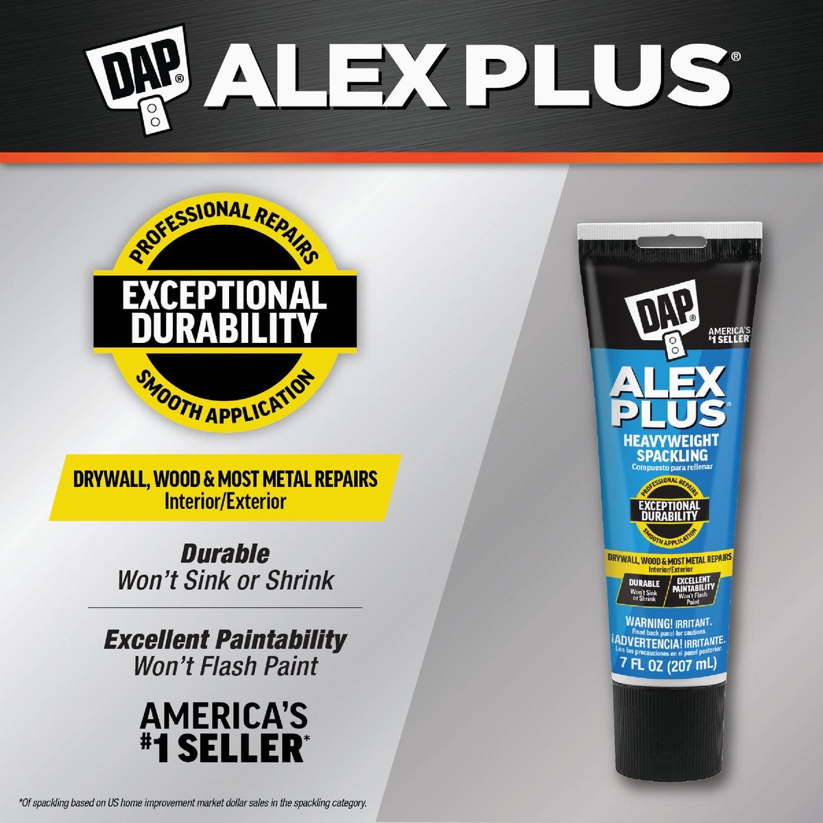 DAP ALEX PLUS 7 Oz. Professional Latex Spackling - photo 2 DAP ALEX PLUS 7 Oz. Professional Latex Spackling - photo 2