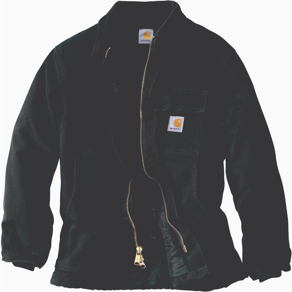 Carhartt Men's XL Tall Black Firm Duck Insulated Traditional Coat, Loose Fit
