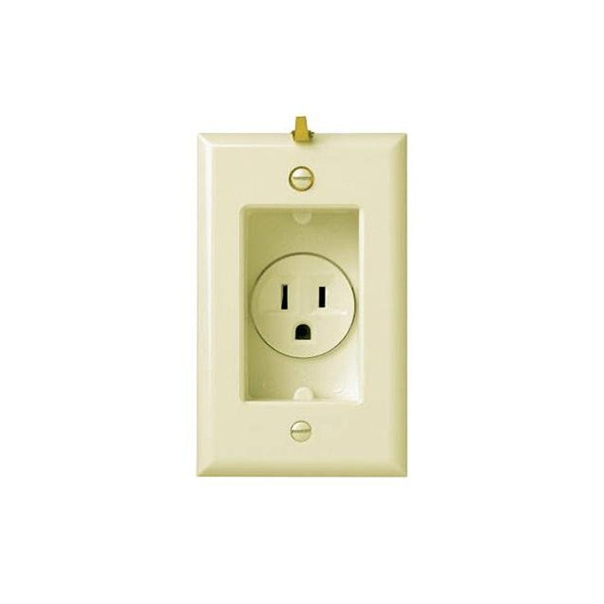 Legrand Pass & Seymour 15A 125V Ivory Clock Hanger Receptacle Smooth Wall Plate