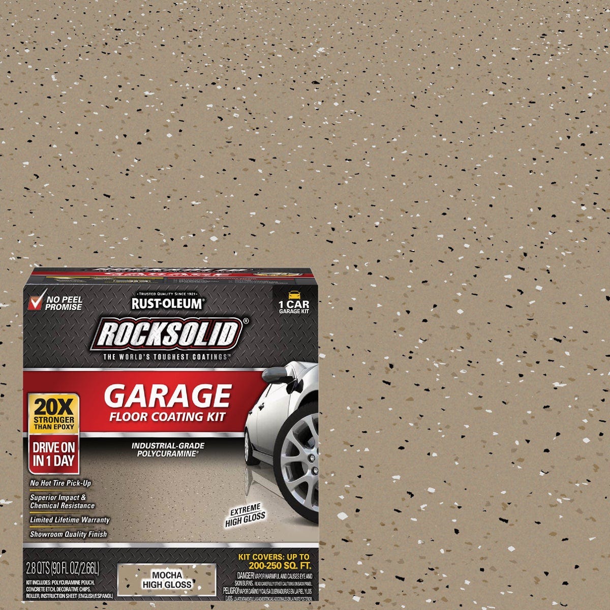 Rust-Oleum RockSolid Garage Floor Coating, Mocha, 1 Car Kit Rust-Oleum RockSolid Garage Floor Coating, Mocha, 1 Car Kit