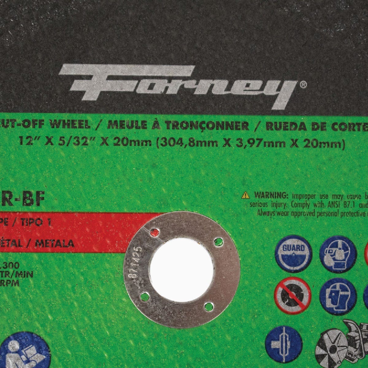 Forney 12 In. x 5/32 In. x 20 mm Type 1 Metal Cut-OffWheel - photo 3