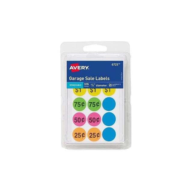 Avery 3/4 In. Round Assorted Neon Colors Garage Sale Labels (315-Ct.)
