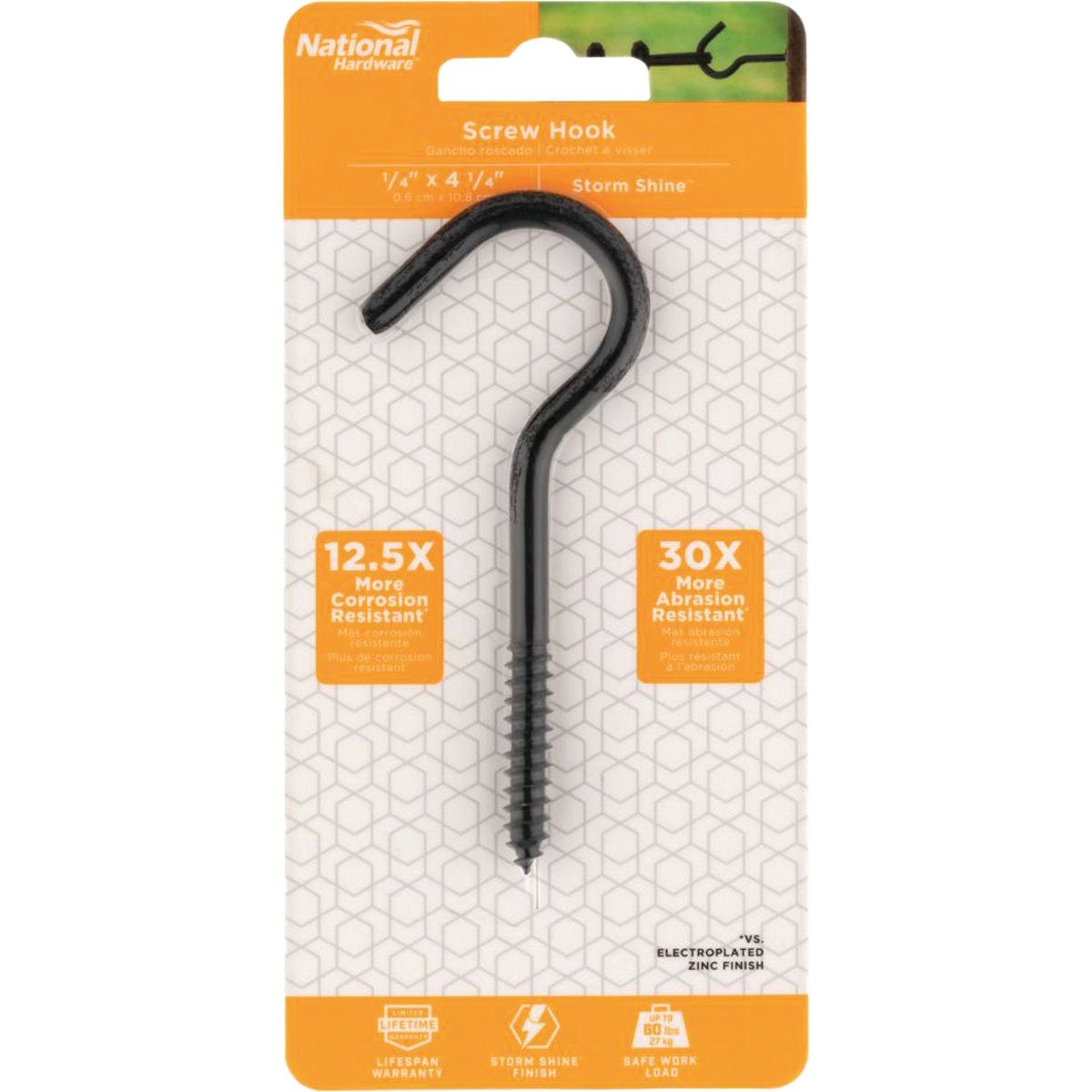 National Hardware 1/4 In. x 4-1/4 In. Storm Shine Screw Hook - photo 2