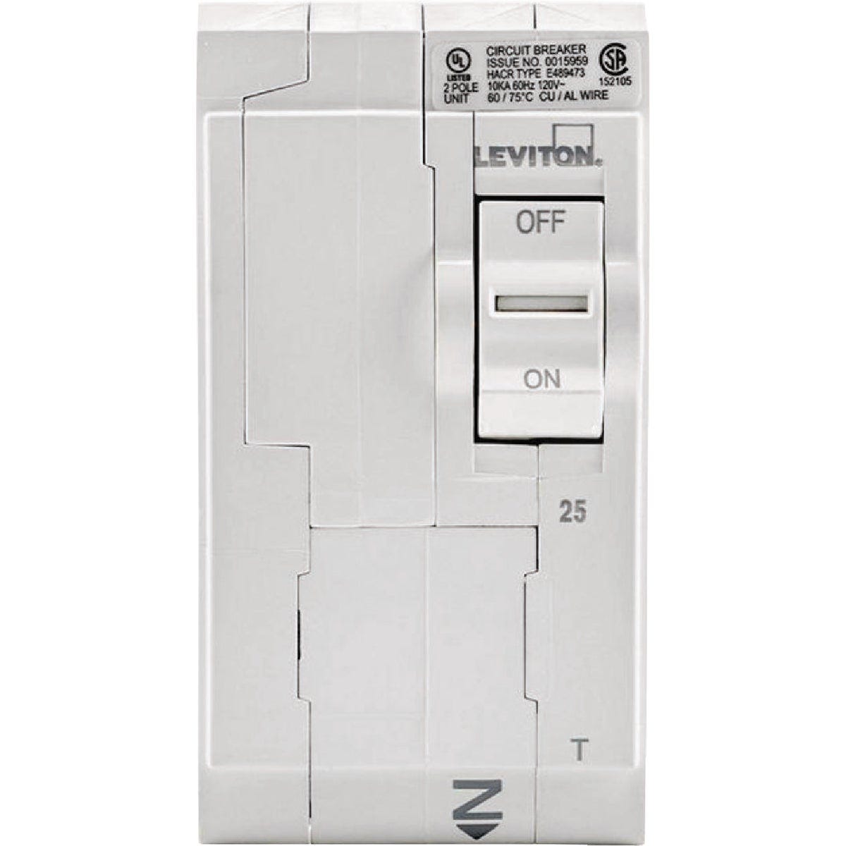 Leviton 25A Double-Pole Plug-On Standard Branch Thermal Magnetic Trip Circuit Breaker - photo 2 Leviton 25A Double-Pole Plug-On Standard Branch Thermal Magnetic Trip Circuit Breaker - photo 2