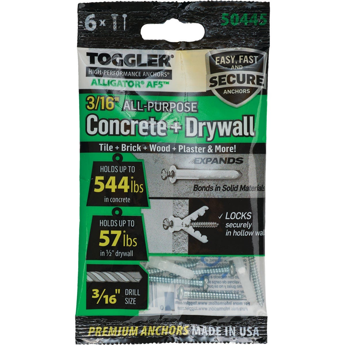 Toggler Alligator #8 x 1-1/4 In. Concrete & Drywall Anchors (6-Count) - photo 2