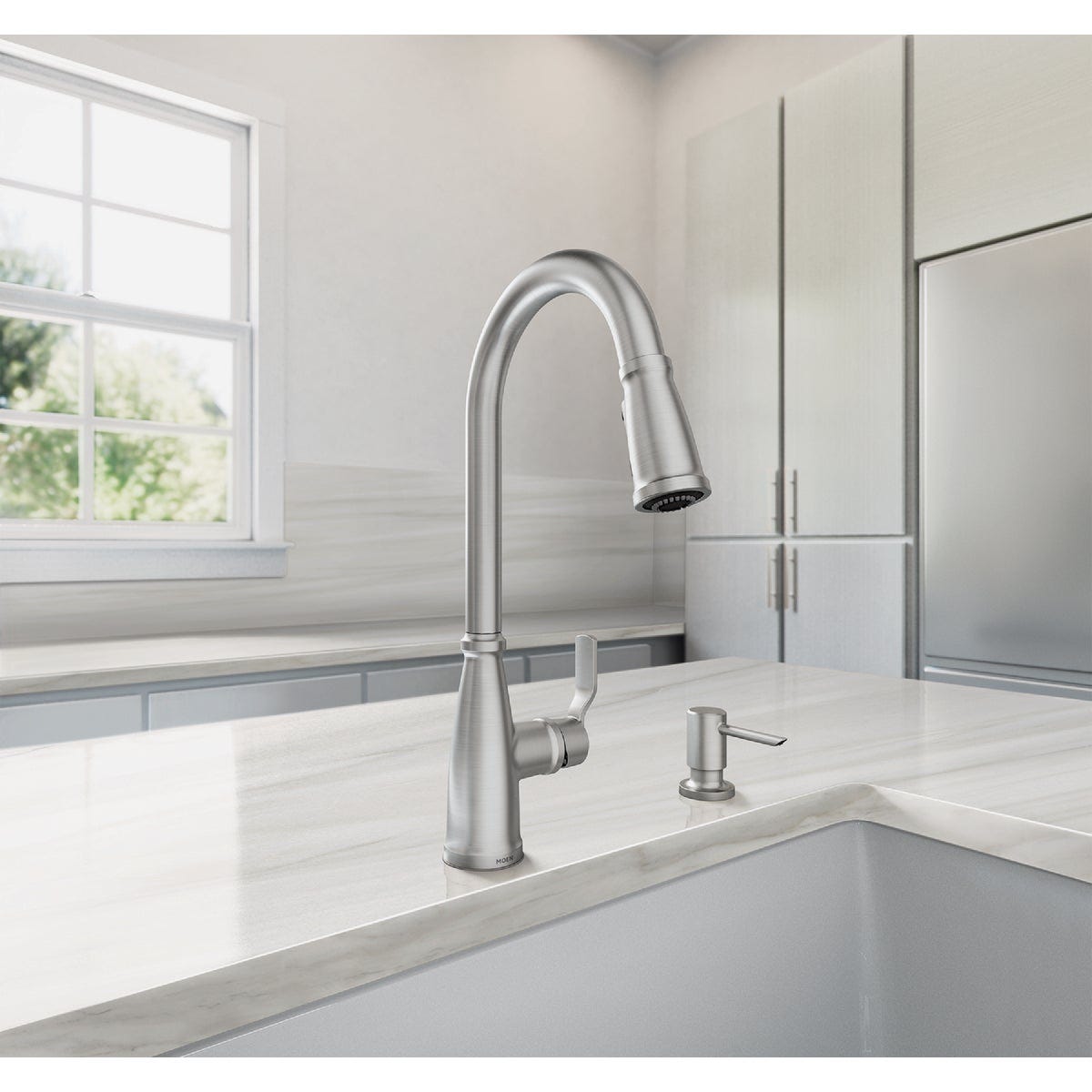 Moen Nolia 1-Handle Pull-Down High Arc Kitchen Faucet, Spot Resistant Stainless - photo 5
