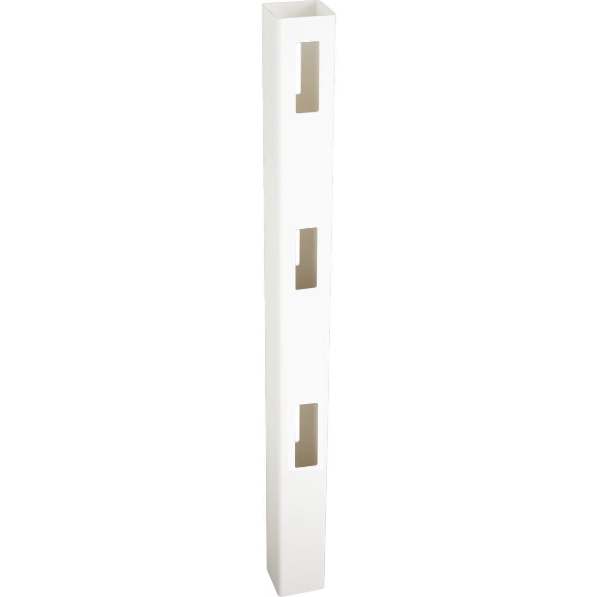 5 In. x 5 In. x 84 In. White Vinyl 3-Rail Fence Line Post 5 In. x 5 In. x 84 In. White Vinyl 3-Rail Fence Line Post