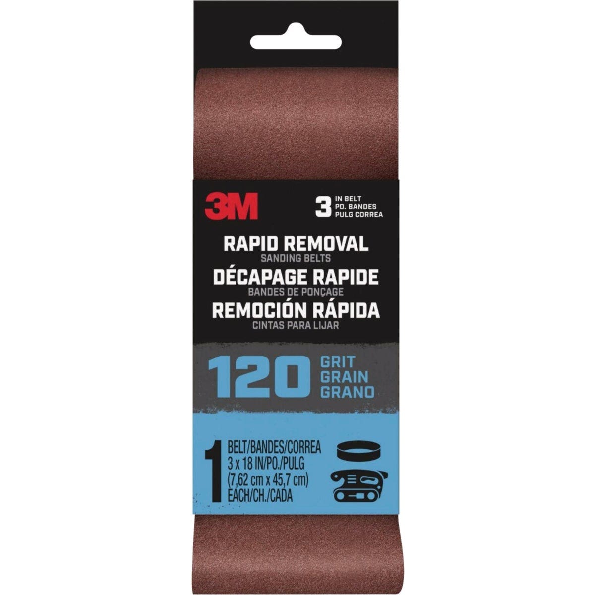 3M Rapid Removal 3 In. x 18 In. 120-Grit Power Sanding Belt - photo 2 3M Rapid Removal 3 In. x 18 In. 120-Grit Power Sanding Belt - photo 2