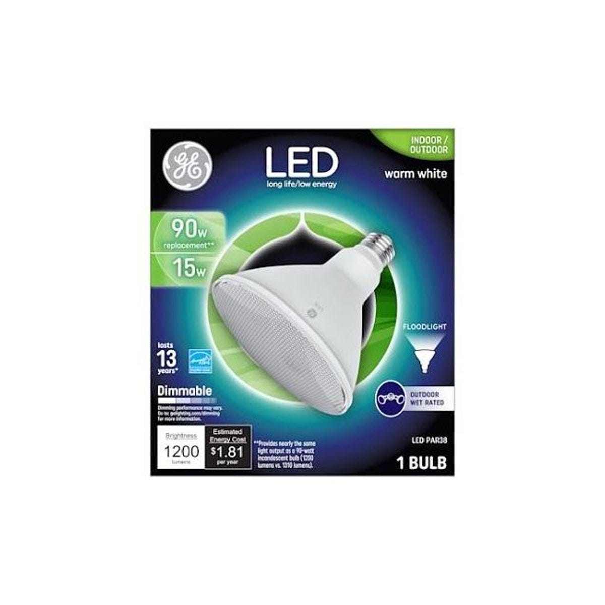 GE 15W Clear Bright White LED Floodlight Bulb