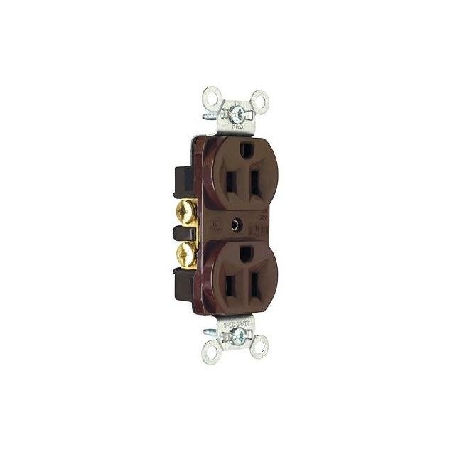 Legrand Pass & Seymour 15A 125V Construction Grade Duplex Receptacle Outlet, Brown