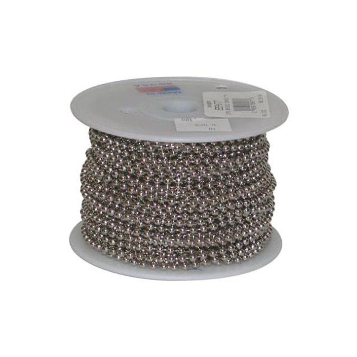 Jandorf 100 Ft. #6 Nickel-Plated Steel Beaded Chain Jandorf 100 Ft. #6 Nickel-Plated Steel Beaded Chain