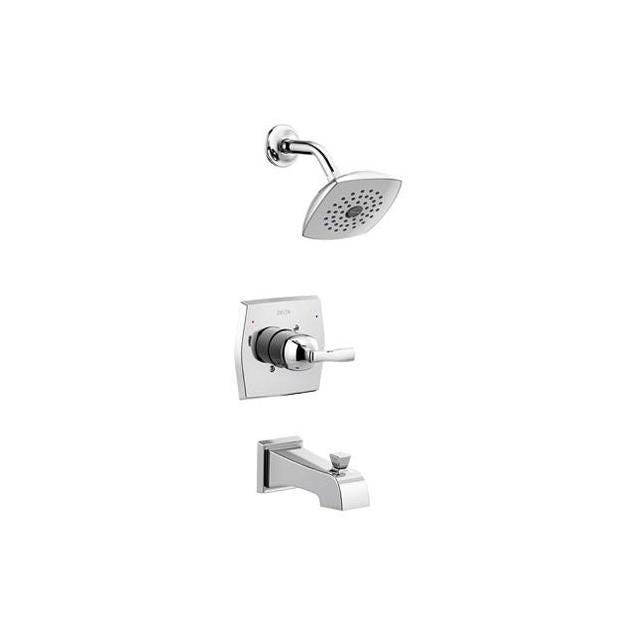 Delta Chrome Monitor 14 Single Handle Tub And Shower Faucet + Showerhead Delta Chrome Monitor 14 Single Handle Tub And Shower Faucet + Showerhead