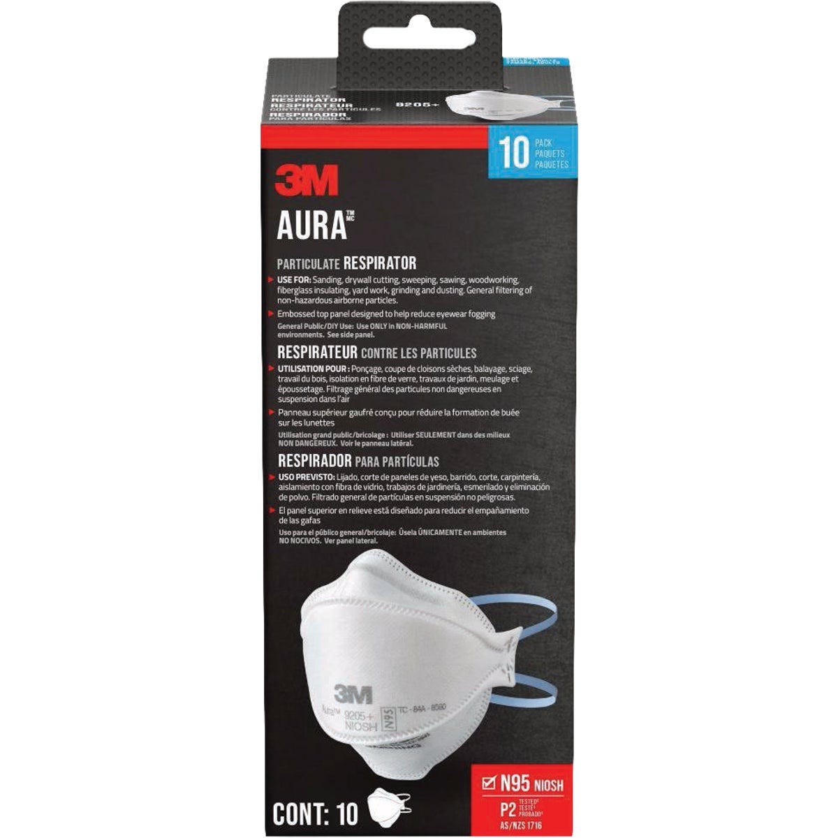 3M Aura Flat-Fold Particulate Respirator (10-Pack)