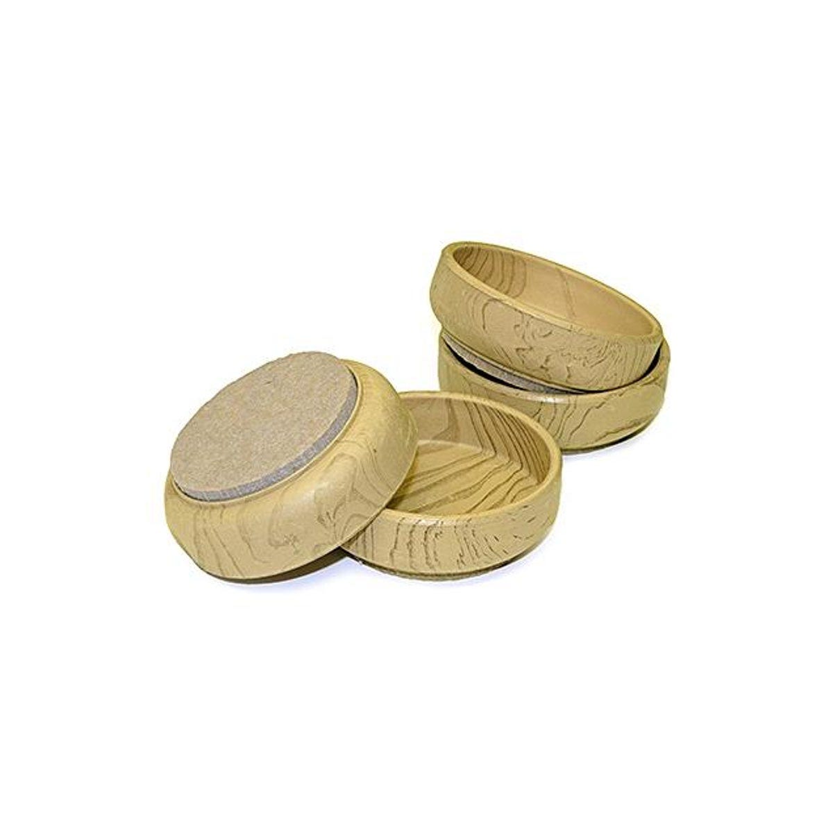 TruGuard 2-3/8 In. ID Wood Grain Felt Base Furniture Cups (4-Pack)