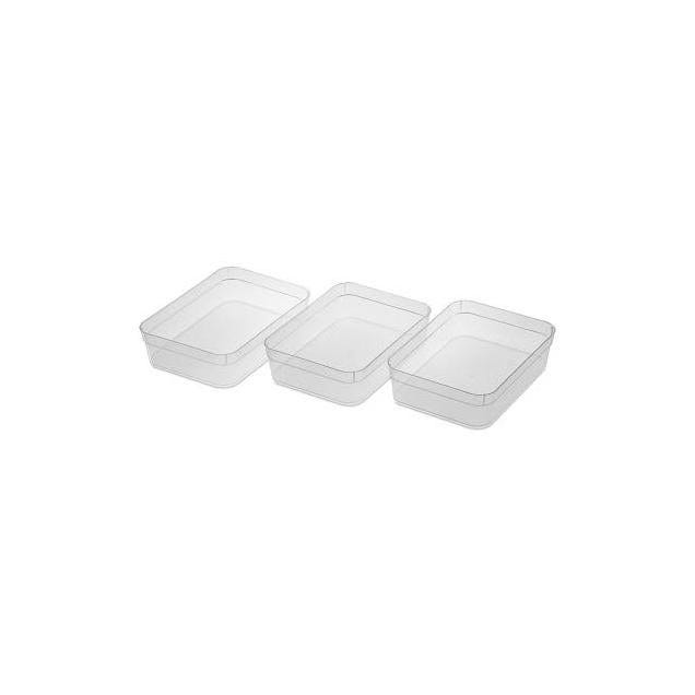 Sterilite 9-3/4 x 7 x 2-1/2 In. Clear Large Storage Trays (3-Pack)