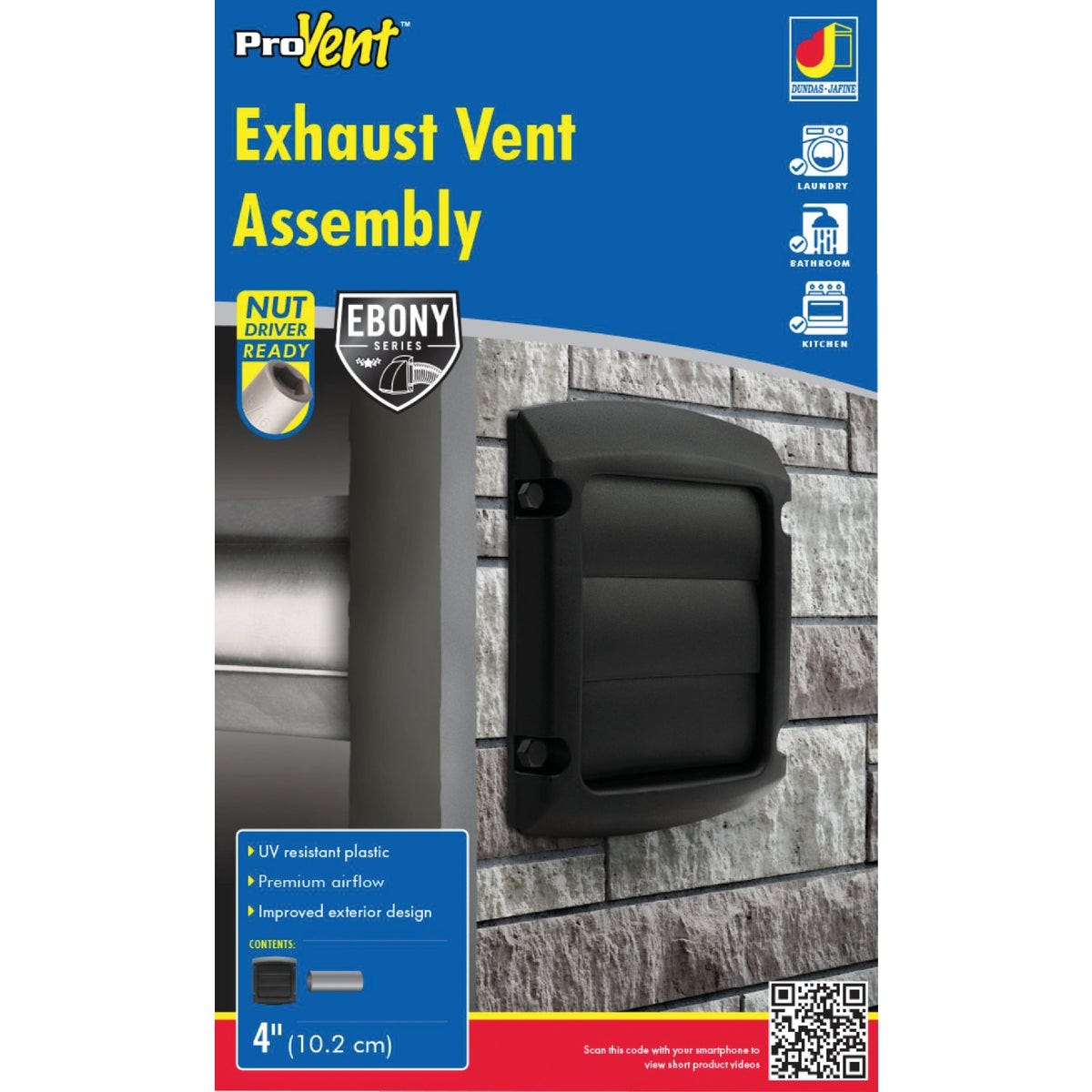 Dundas Jafine ProVent 4 In. Black Louvered Dryer Vent Hood Dundas Jafine ProVent 4 In. Black Louvered Dryer Vent Hood
