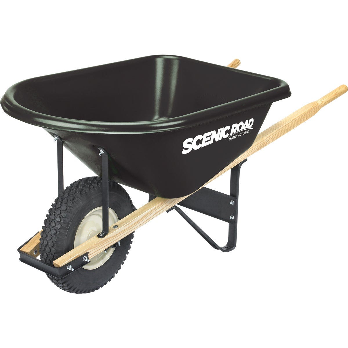 Scenic Road 6 Cu. Ft. Heavy Duty High-Density Poly Wheelbarrow Scenic Road 6 Cu. Ft. Heavy Duty High-Density Poly Wheelbarrow
