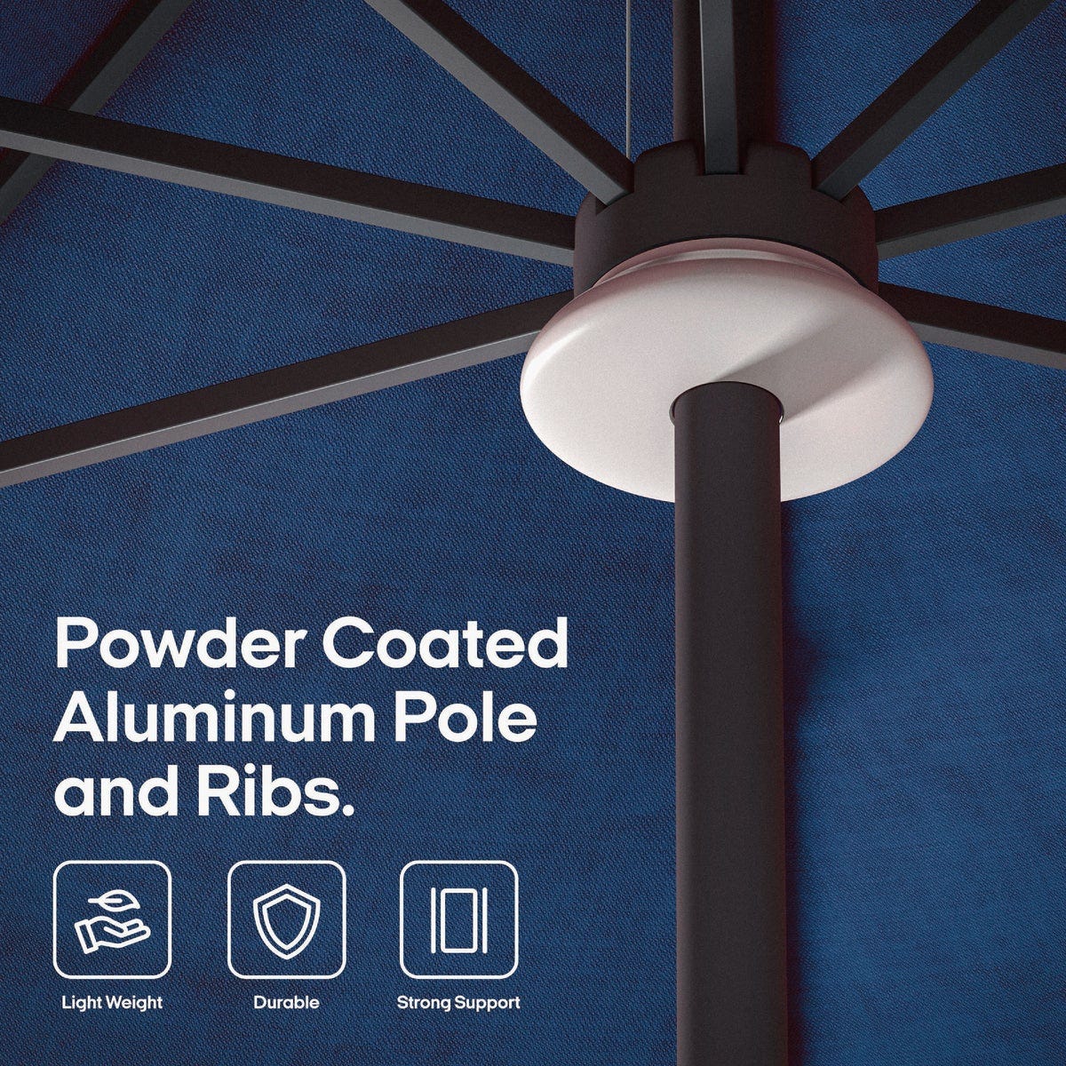 Above 9 Ft. Aluminum Pole Spectrum Indigo Smart Umbrella - photo 6