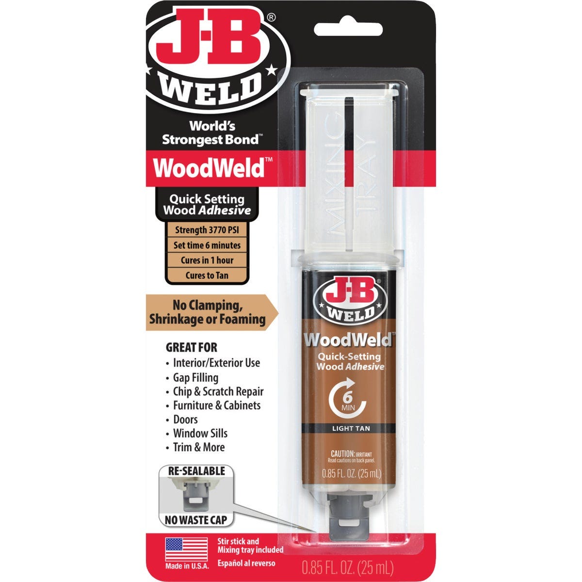 J-B Weld 0.85 Oz. WoodWeld Epoxy, Syringe