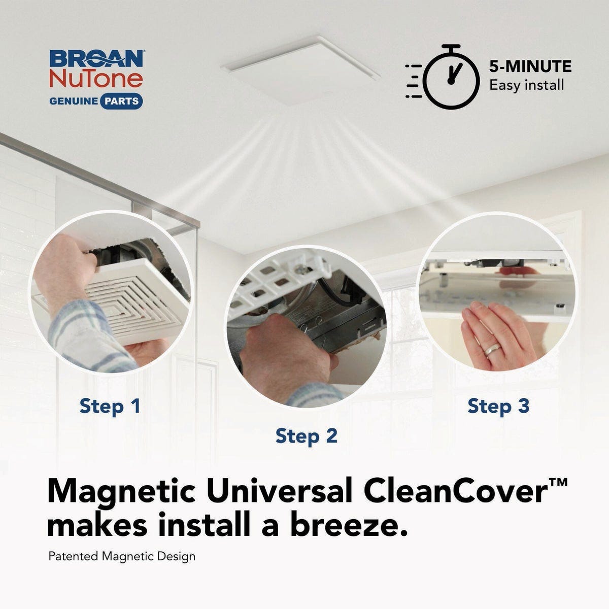 Broan-NuTone CleanCover 13 In. x 13 In. Magnetic Universal Bath Exhaust Fan Grille - photo 4
